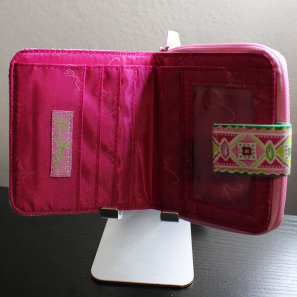 Vera Bradley Mini Zip Wallet Pinwheel Pink - Picture 7 of 10